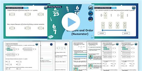 👉 Compare and Order Fractions (Numerator) Year 6 Maths Mastery