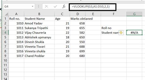 VLOOKUP Examples 的图像结果