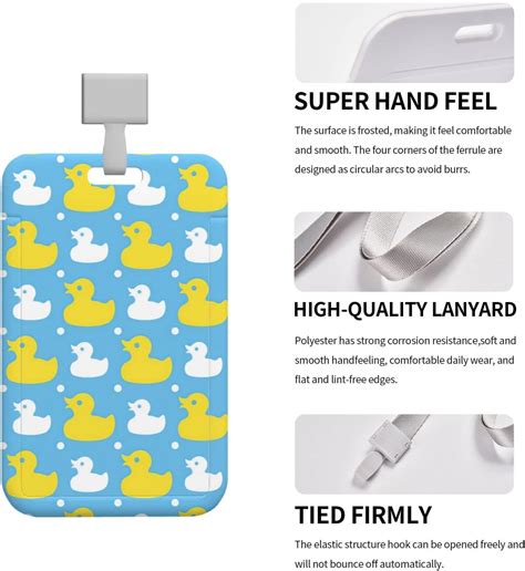 Buy Id Badge Holder with Lanyard Blue Duck Badges Card Holder Vertical ...