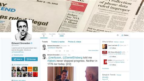 Edward Snowden joins Twitter, follows old bosses the NSA – The Irish Times