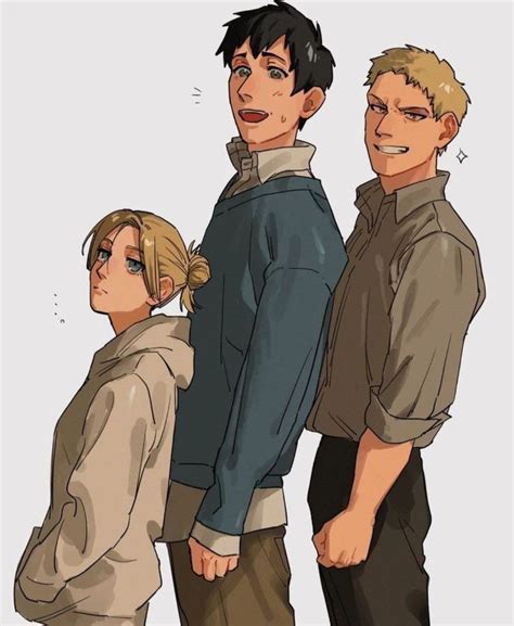 Энни, Бертольд и Райнер | Attack on titan jean, Attack on titan anime ...