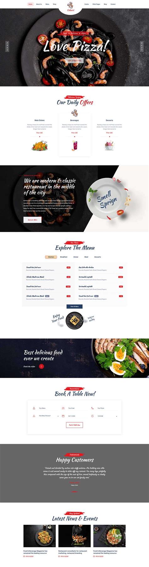 大气html5外卖餐饮预订网站模板