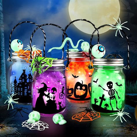 SpringFlower Halloween Mason Jar DIY Lantern Kit for Kids - 4 Pcs India ...