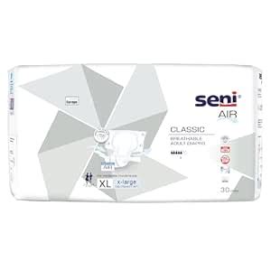 SENI Air Classic Breathable Adult Diapers - Extra Large (XL), 30 Piece ...