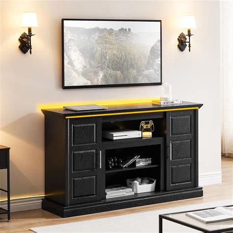 Amazon.com: IDEALHOUSE Farmhouse TV Stand, Entertainment Center with LED Light for 65 Inch TV ...