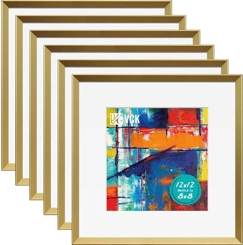 Buy VCK 12x12 Picture Frames Gold Set of 6, Metal Square Photo Frame ...