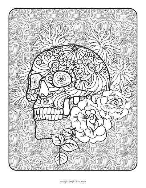 29 Free Sugar Skull Coloring Pages - Artsy Pretty Plants