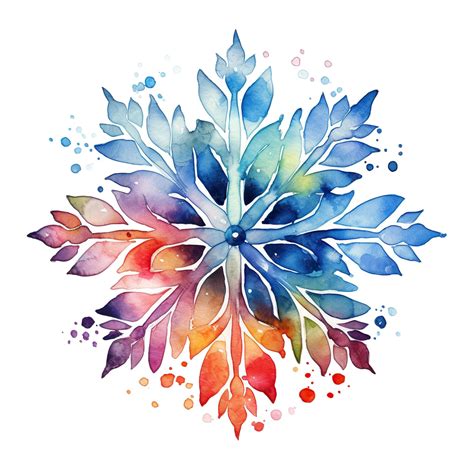 Premium AI Image | Watercolor snowflakes illustration on white background