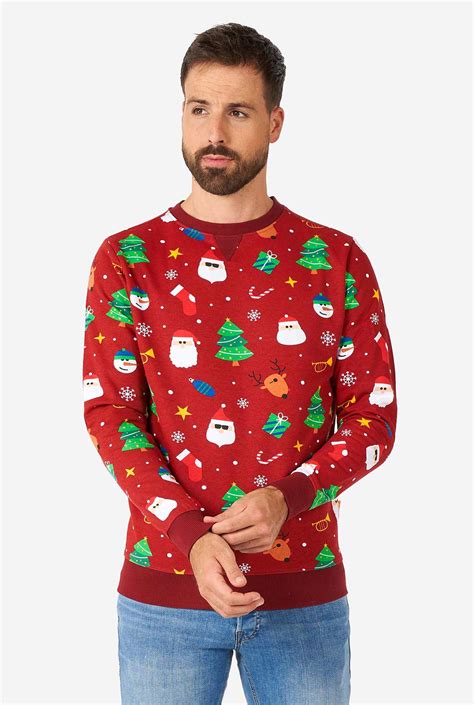 Festivity Red | Ugly Christmas Sweater Men | OppoSuits
