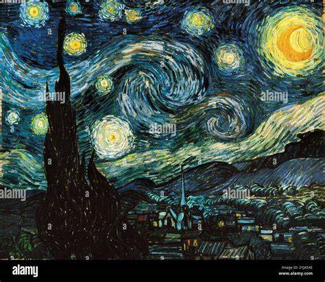The starry night 1889 oil canvas hi-res stock photography and images - Alamy