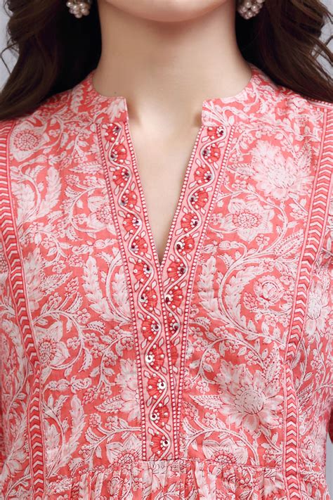 Buy Coral Floral Printed A Line Top online at scrollnshops