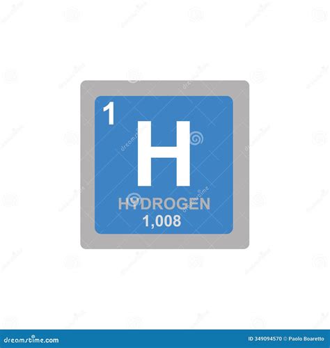 Hydrogen Symbol. Chemical Element Of The Periodic Table. Vector Stock Illustration ...