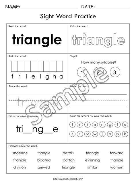 100 Printable Sight Words Worksheets, Fry Tenth Hundred Sight Word Wor ...