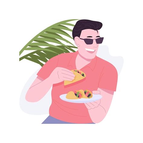 Mexikanische Tacos isolierte Cartoon-Vektorillustrationen | Premium Vektor