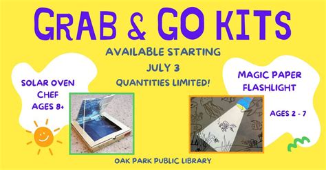 Early July Grab & Go Kits!, Oak Park Public Library, 3 July to 7 July ...