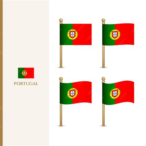 Ondeando banderas de portugal 3d vector ilustración bandera de portugal ...