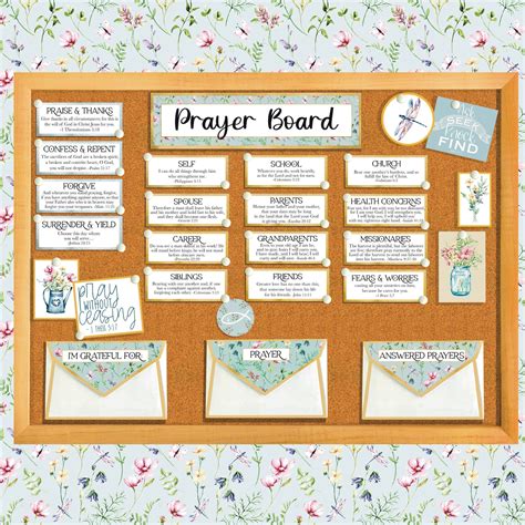 Prayer board kit prayer wall printable scriptural headers with bible ...