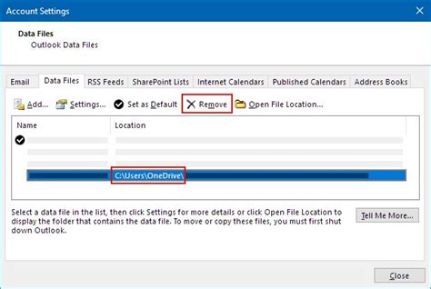 Image result for Remove Outlook Data File