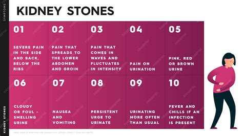 Premium Vector | Vector infographic showing the symptoms of kidney stones