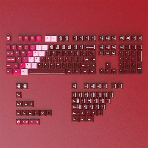 Scarlet Flame Dream Gradient PBT PC Double Cherry Transparent Backlit ...