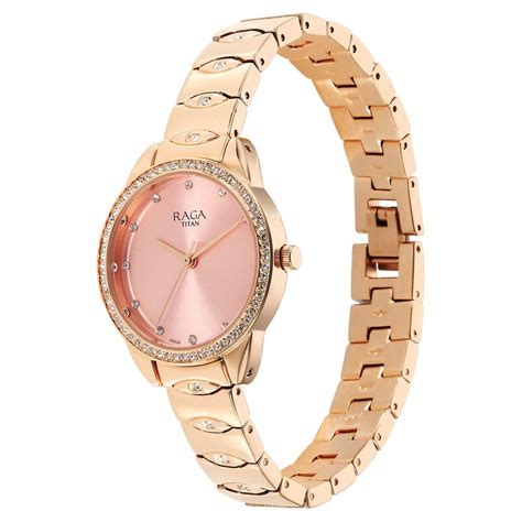 Buy Online Titan Raga Showstopper Quartz Analog Pink Dial Metal Strap ...