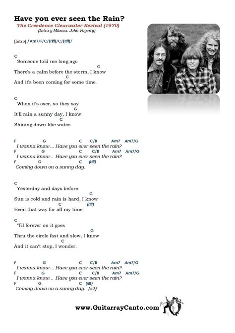 have you ever seen the rain creedence alguna vez has visto la lluvia " Letra y acordes para ...