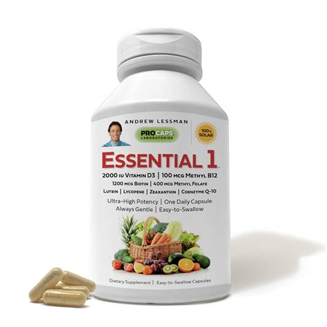 Snapklik.com : ANDREW LESSMAN Essential-1 Multivitamin 2000 IU Vitamin D3 60 Small Capsules 100 ...