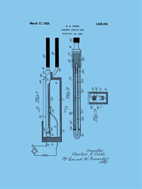 Framable Patent Art the Original Poster Art Print Curling Iron Womens ...
