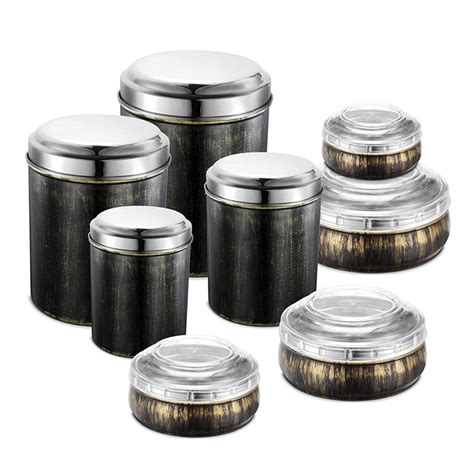 Buy JENSONS Stainless Steel Progetto Series 8 Pcs Set- 4 Pcs Canister ...