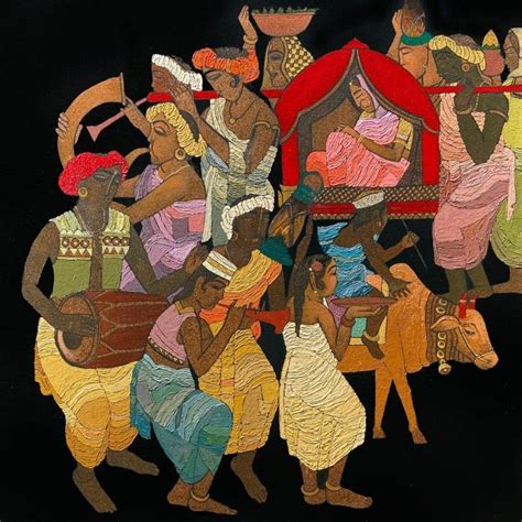 "Procession Series 2": Brown Acrylic Painting by Siddharth Shingade ...