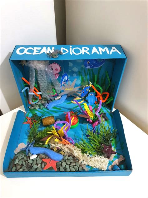 miniature ocean sea diorama shoebox for kids | Ocean diorama, Diorama ...