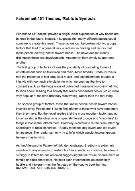 Best 12 Fahrenheit 451 Themes – Summary – Fahrenheit 451 Themes, Motifs ...