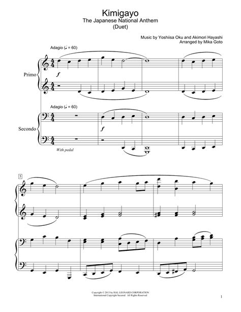 Kimigayo (Japanese National Anthem) (arr. Mika Goto) by Akimori Hayashi ...