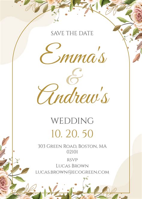 Free Muslim Wedding Invitation Template to Edit Online
