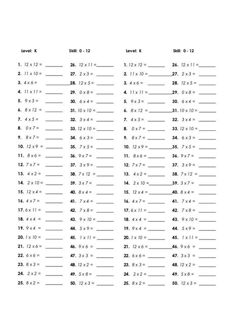 Image result for Multiplication Math Test