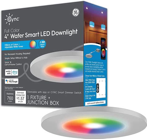GE Lighting GE CYNC Smart LED Wafer Downlights, Color Changing, India ...
