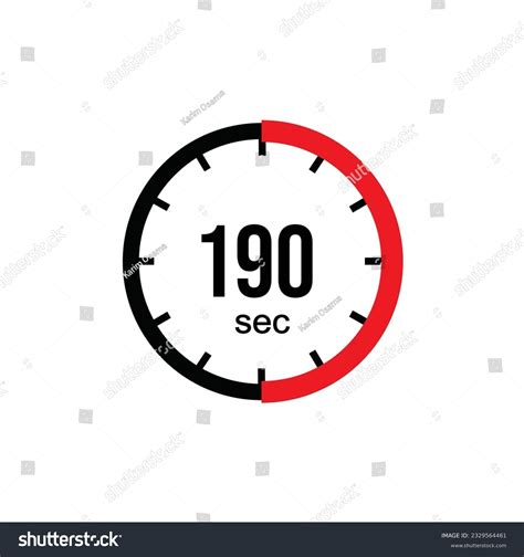 190 Seconds Timer Clock 190 Sec Stock Vector (Royalty Free) 2329564461 ...