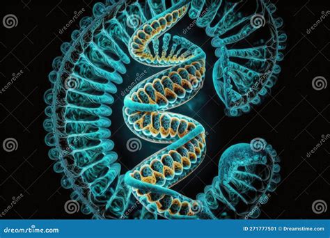Blue DNA Helices Under A Microscope, DNA Research In The Future ...