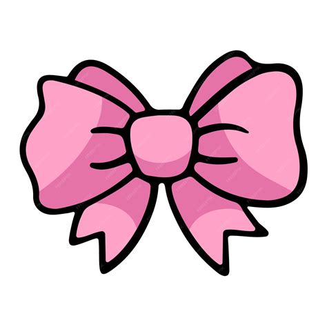 Cartoon bow vector design element in the style of doodles isolated on a ...