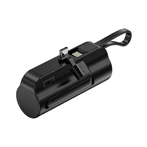 UNIX UX-1537 Mini Capsule Power Bank – 5000mAh with Built-In Cables