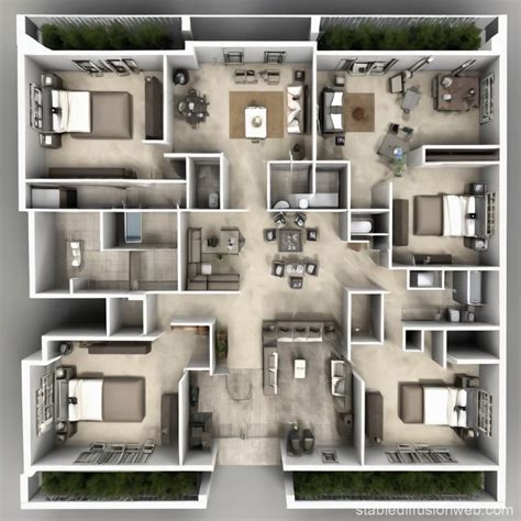 apartment building floor plan drawing corridor Prompts | Stable ...