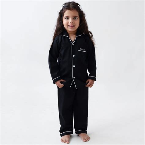 Classic Black Pajama Set For Kids | littleweststreetglobal