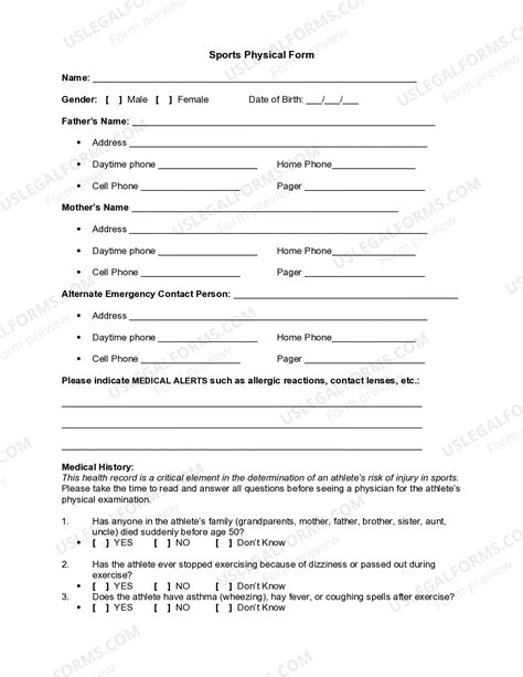 Washington Sports Physical Form | US Legal Forms