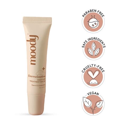DermaSoothe Daily Lip Treatment Balm with Vitamin E & Ceramide – Moody ...