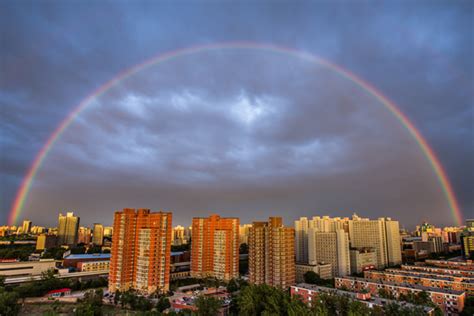 北京彩虹图片高清素材 北京雨后天空惊现双彩虹-腾牛个性网
