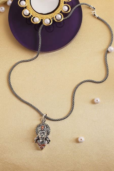 Buy Silver Plated Stone 3d Lord Hanuman Pendant Necklace by Mero ...