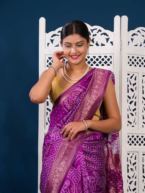 KcPc New Dola Silk Bandhani Style With Zari Border Work Saree DC