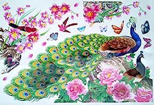 PINDIA 3D DÉCOR Peacock Art Design Wall Sticker : Amazon.in: Baby Products