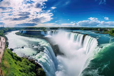 Niagara Falls, Ontario, Canada. Panoramic view from Canadian side ...