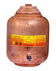 Shiv Shakti Arts® Pure Copper Pot Hammer Design Water Dispenser ...